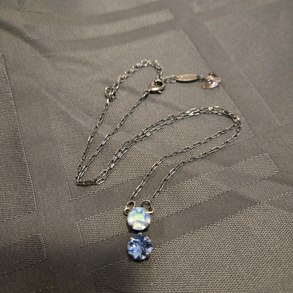 Sabika Silver and Blue Necklace - Picture 3 of 5